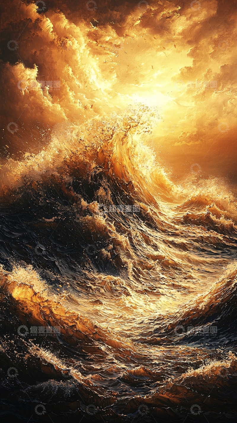 高清大图下载【趣麦麦图】巨浪滔天