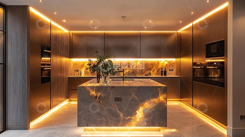 高清大图下载【趣麦麦图】现代轻奢厨房设计