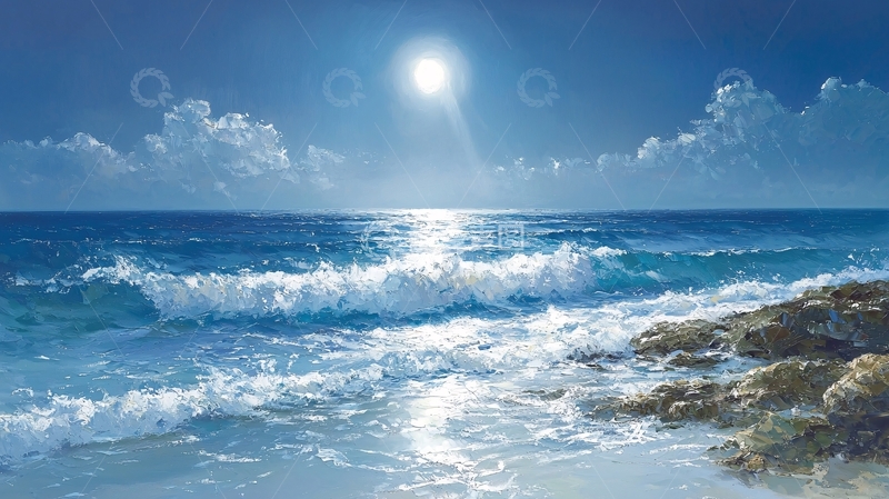 高清大图下载【趣麦麦图】阳光海浪沙滩