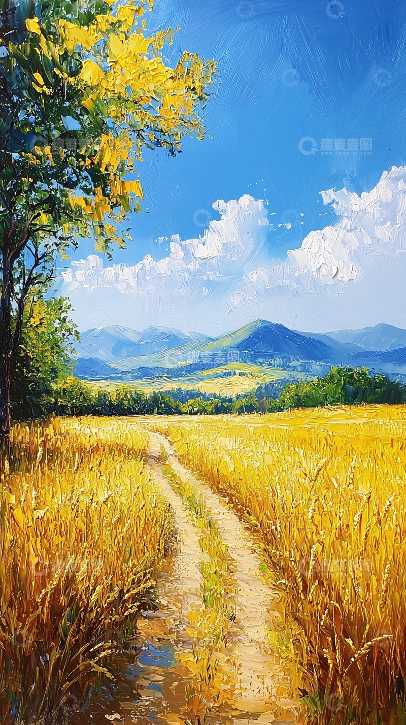 高清大图下载【趣麦麦图】金色麦田小路
