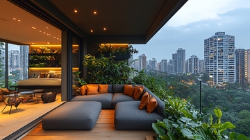 高层公寓阳台景观