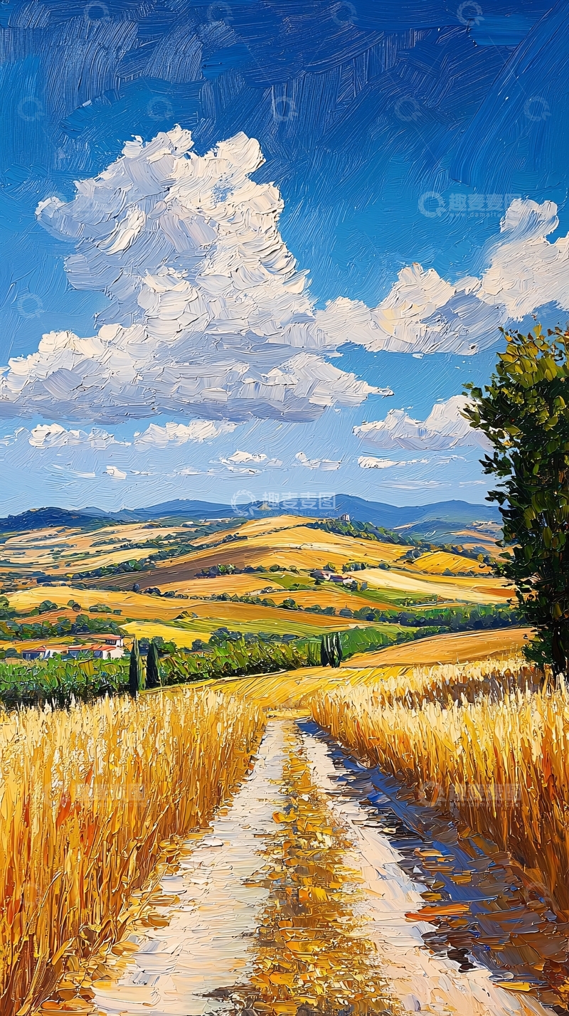 高清大图下载【趣麦麦图】田园风光油画