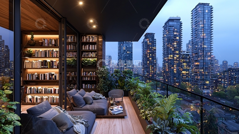 高清大图下载【趣麦麦图】夜景阳台97