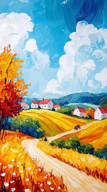 秋日乡间田园风光