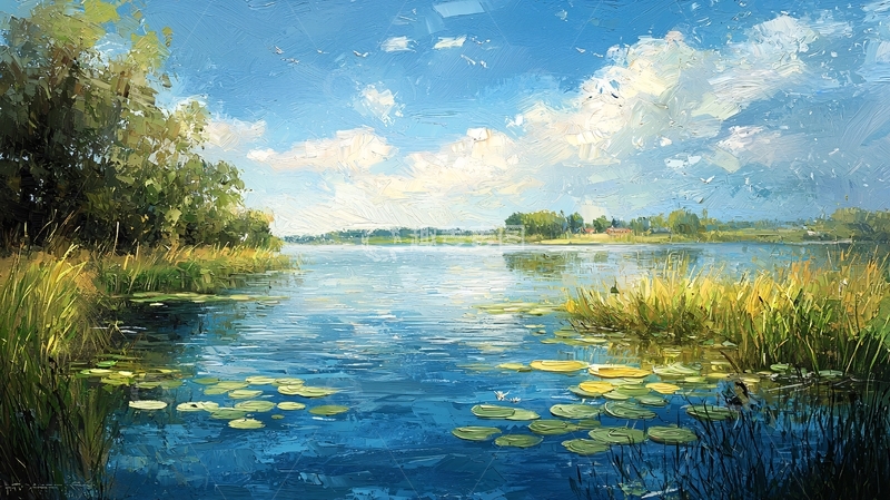 高清大图下载【趣麦麦图】夏日湖边风景