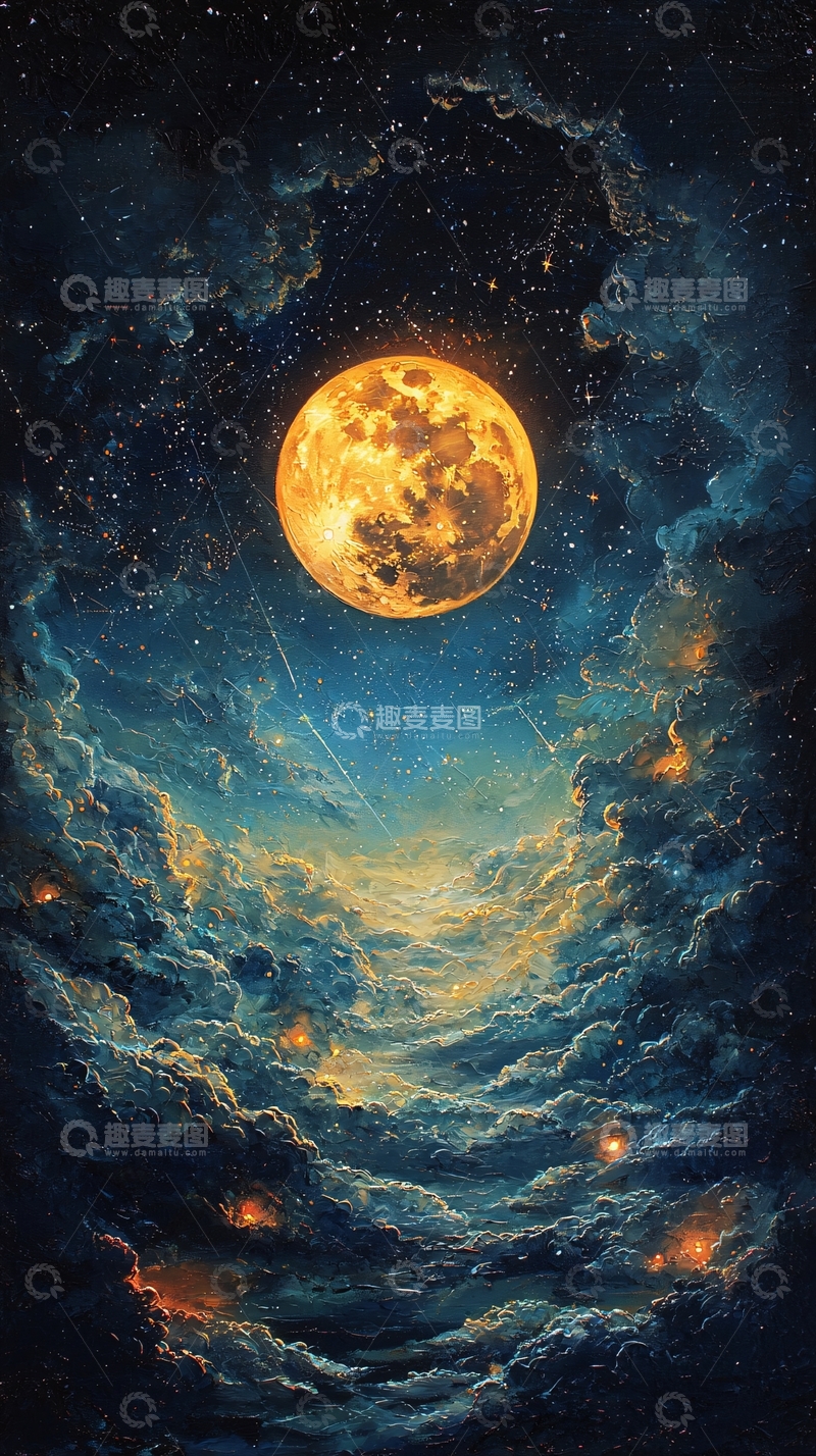 高清大图下载【趣麦麦图】金色月亮