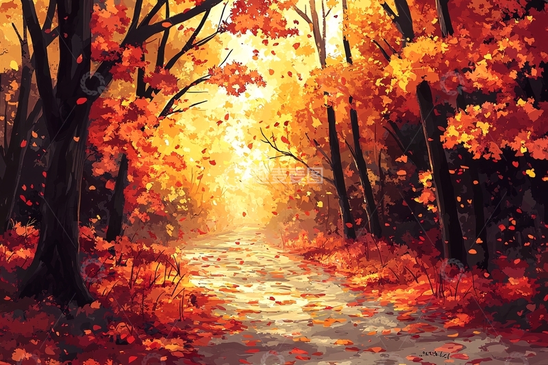 高清大图下载【趣麦麦图】秋日森林小路