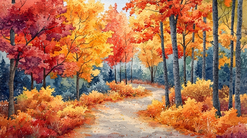 高清大图下载【趣麦麦图】秋日森林小路