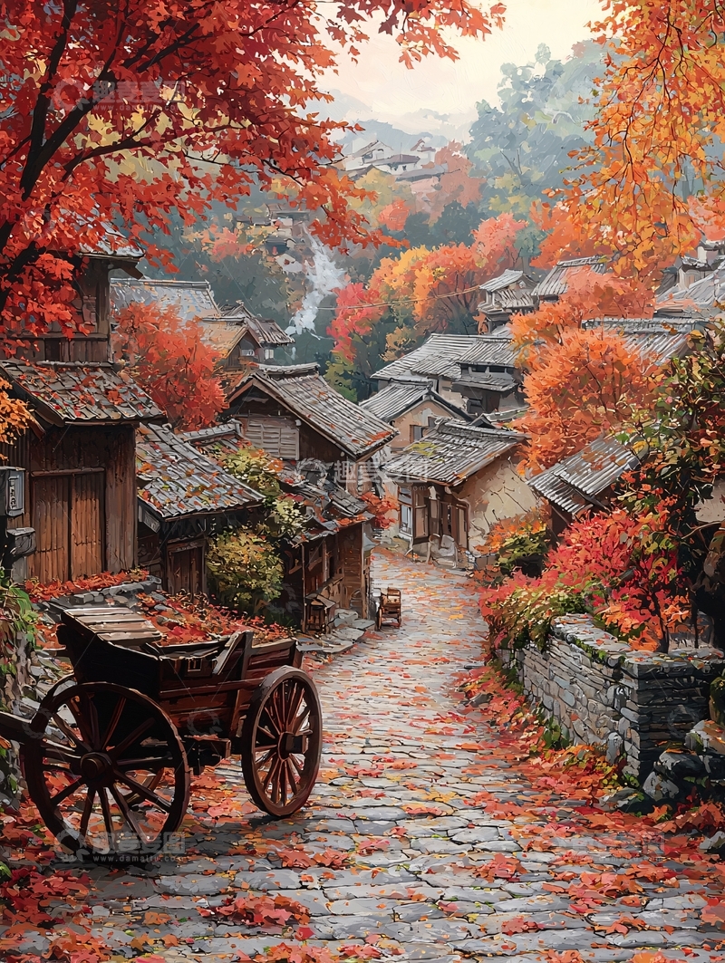 高清大图下载【趣麦麦图】秋日古镇