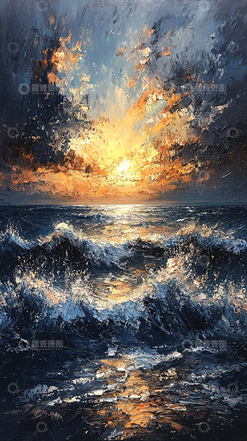 高清大图下载【趣麦麦图】风暴来临前的海景