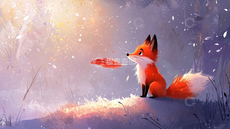 高清大图下载【趣麦麦图】冬日森林里的小狐狸