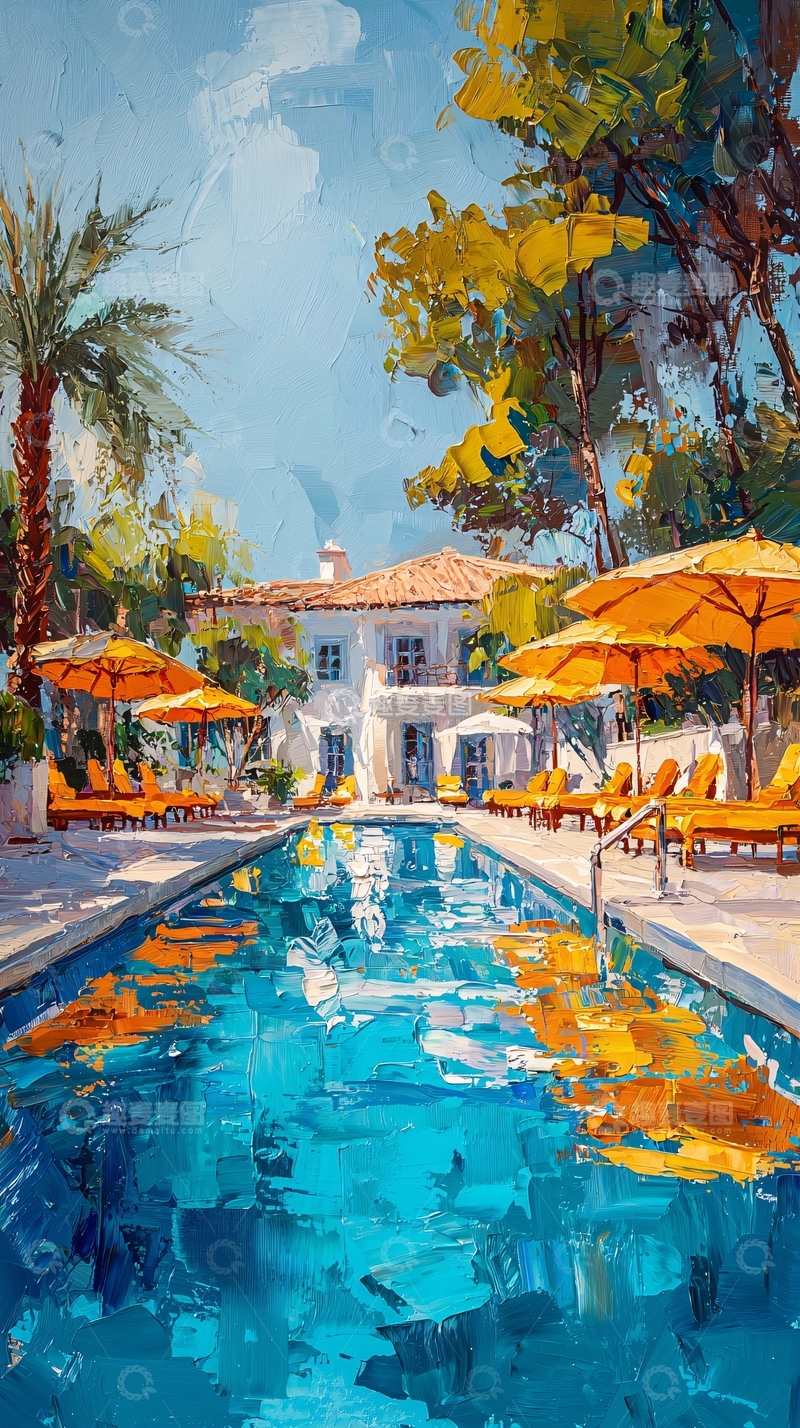 高清大图下载【趣麦麦图】阳光泳池别墅度假