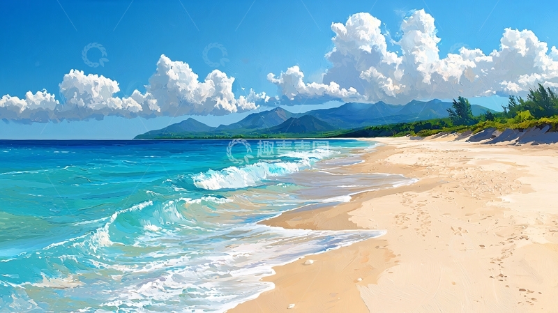 高清大图下载【趣麦麦图】阳光沙滩海浪42