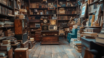 堆满书籍和老物件的房间