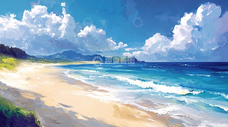 高清大图下载【趣麦麦图】阳光沙滩海浪41
