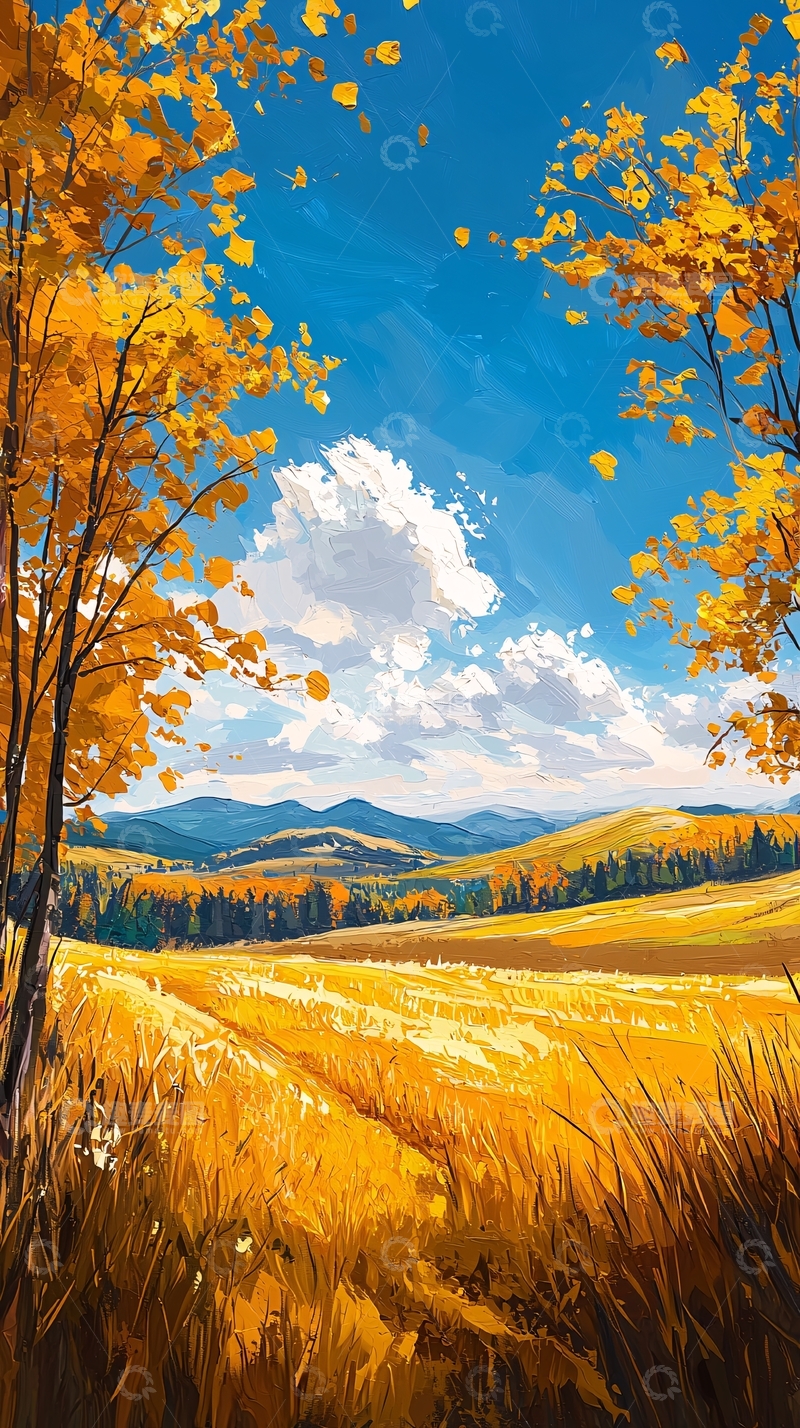 高清大图下载【趣麦麦图】秋日田野风景1