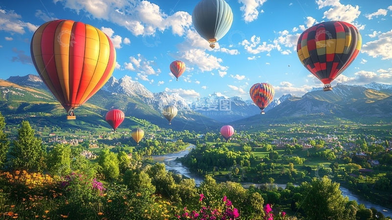 高清大图下载【趣麦麦图】热气球
