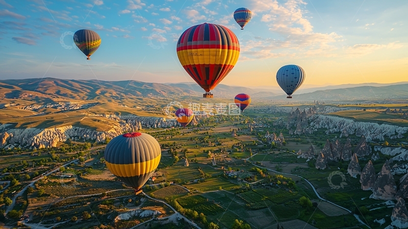 高清大图下载【趣麦麦图】热气球升空