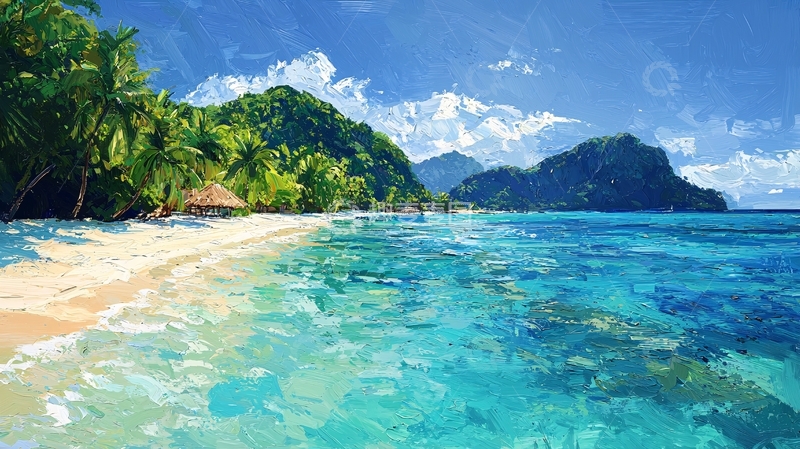 高清大图下载【趣麦麦图】热带海滩度假胜地