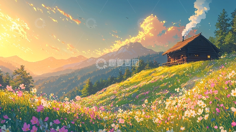 高清大图下载【趣麦麦图】山间小屋