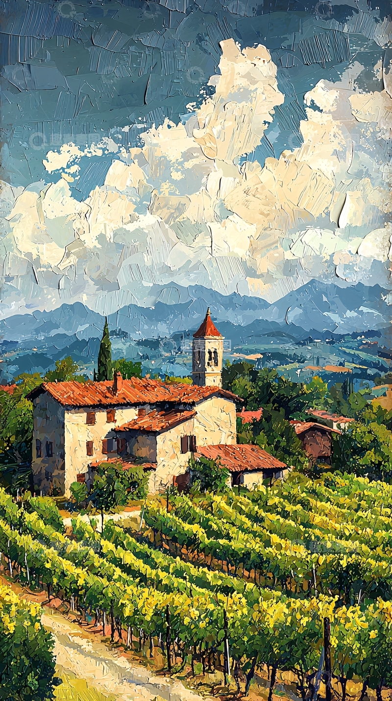 高清大图下载【趣麦麦图】田园风光油画