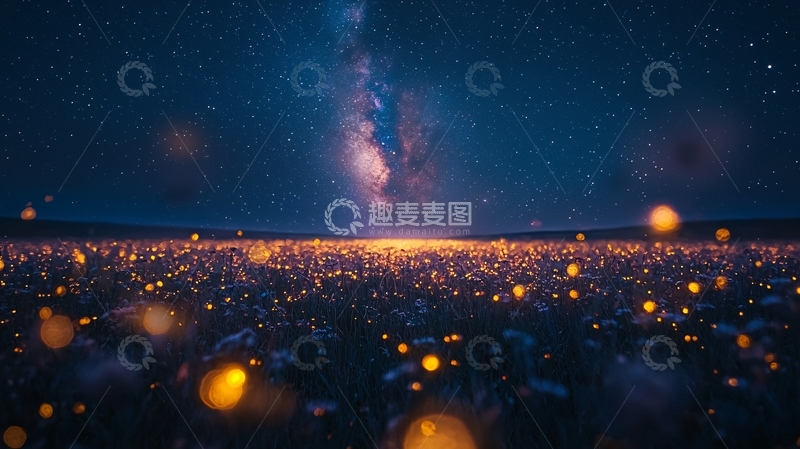 高清大图下载【趣麦麦图】星空下的萤火之海