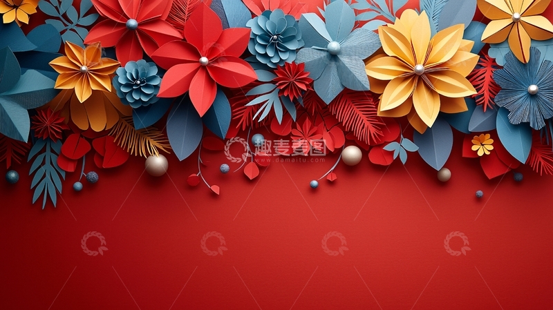 高清大图下载【趣麦麦图】立体纸花