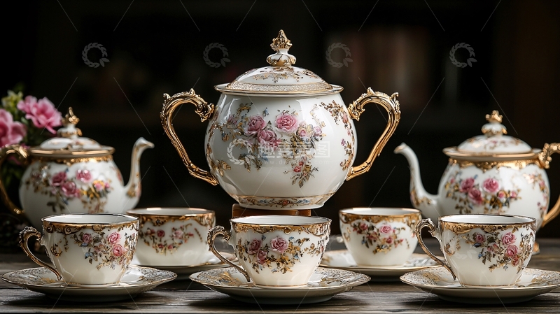 高清大图下载【趣麦麦图】欧式复古茶具套装