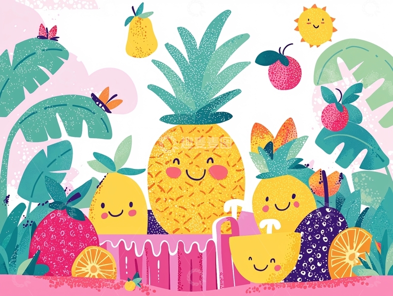 高清大图下载【趣麦麦图】卡通水果插画