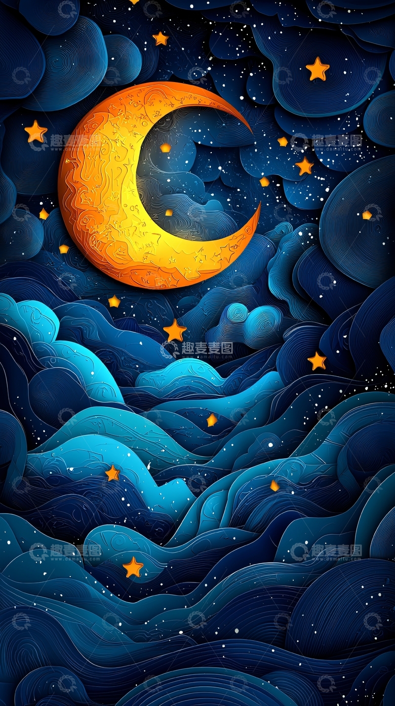 高清大图下载【趣麦麦图】卡通月亮