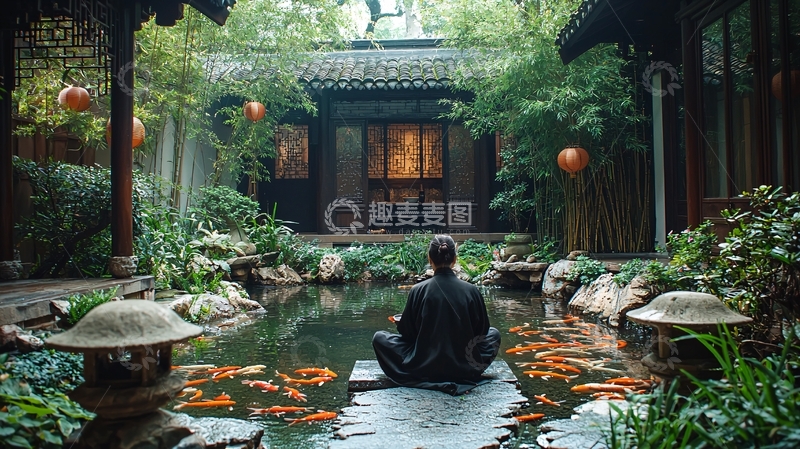 高清大图下载【趣麦麦图】中式庭院