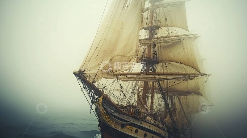 高清大图下载【趣麦麦图】复古帆船