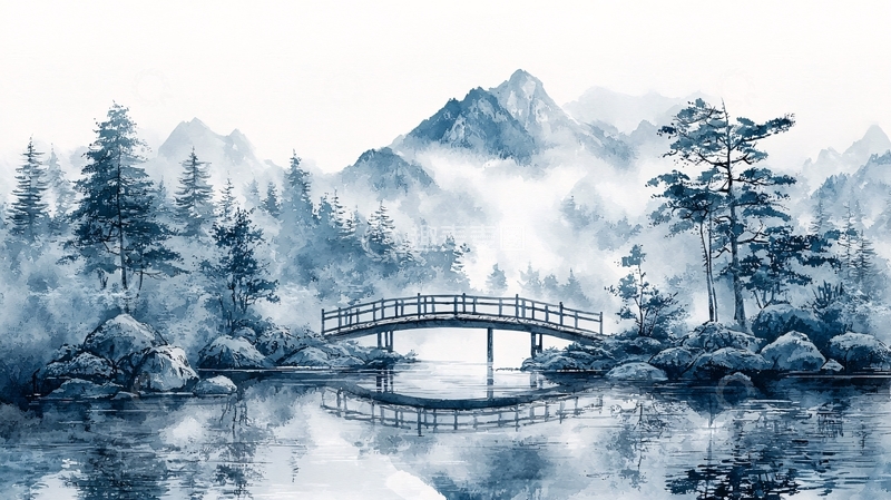 高清大图下载【趣麦麦图】水墨山水画716