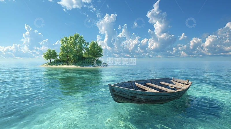 高清大图下载【趣麦麦图】小木船