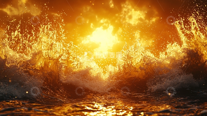 高清大图下载【趣麦麦图】火焰海浪