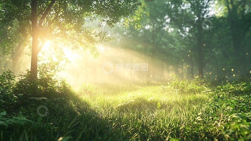 高清大图下载【趣麦麦图】森林阳光
