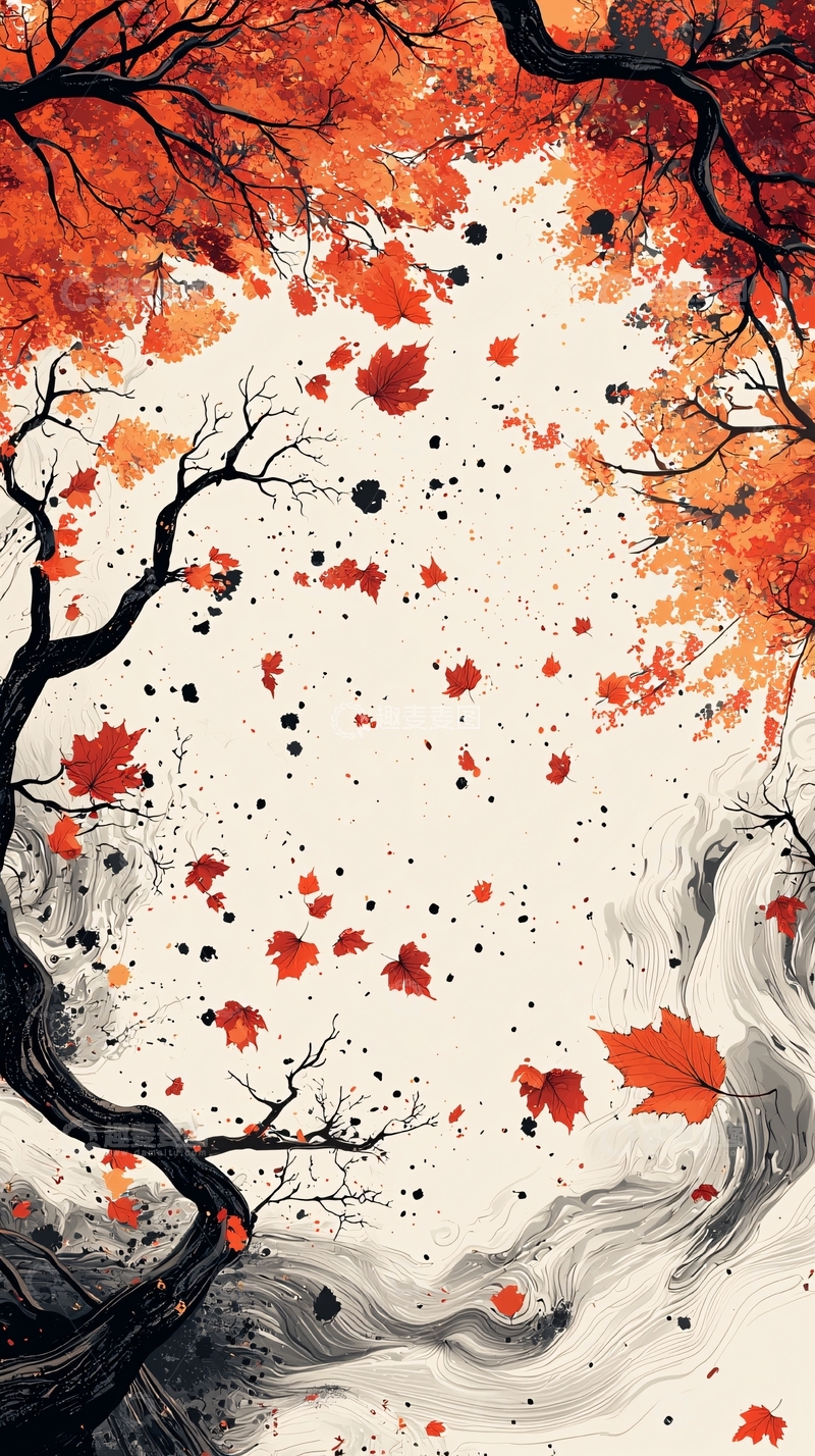 高清大图下载【趣麦麦图】秋季落叶