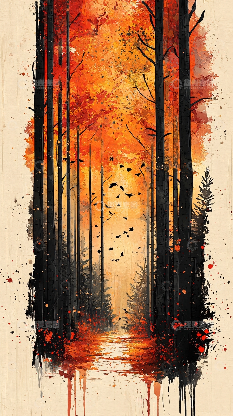 高清大图下载【趣麦麦图】秋日森林小路