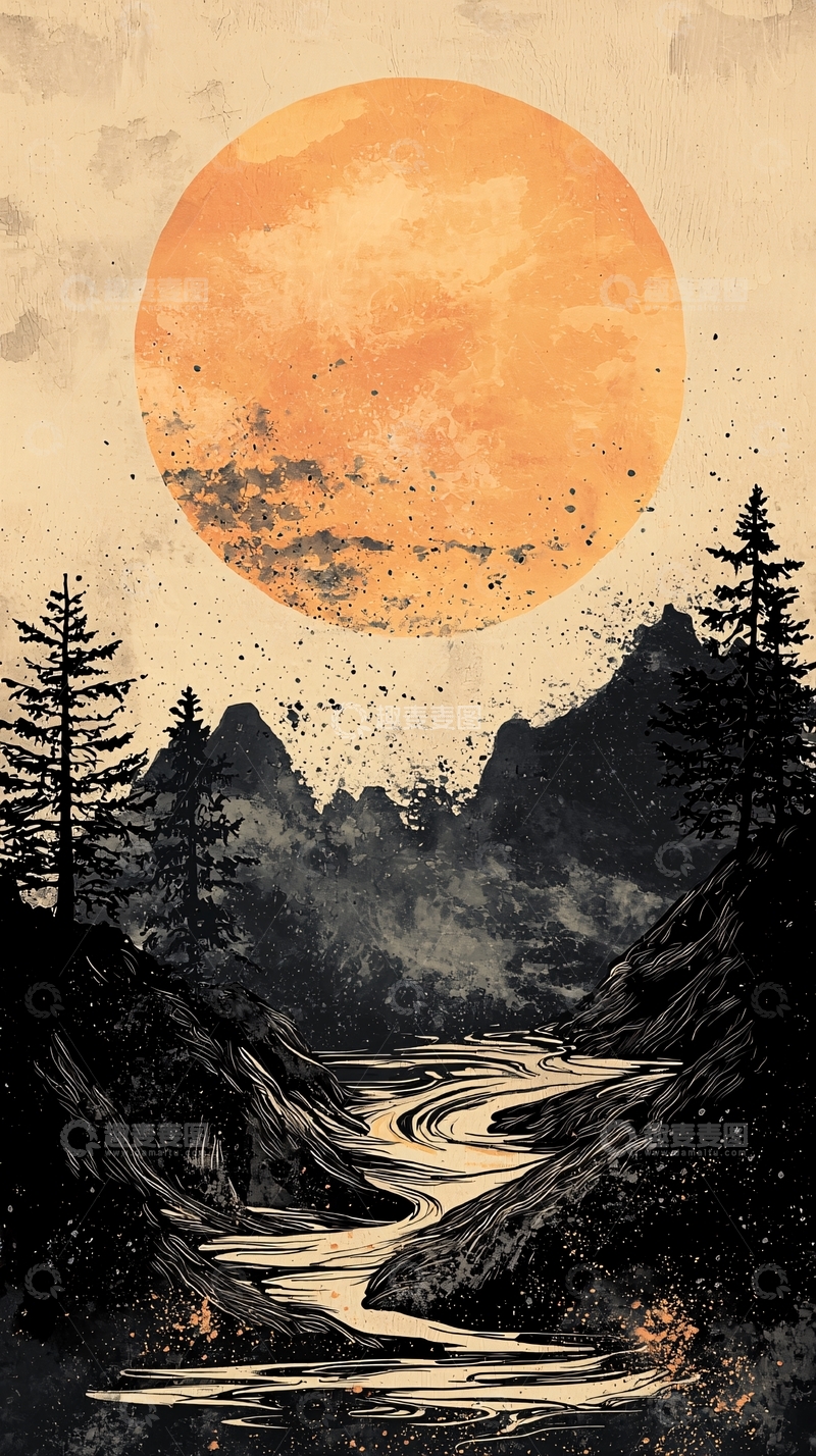 高清大图下载【趣麦麦图】水墨山水