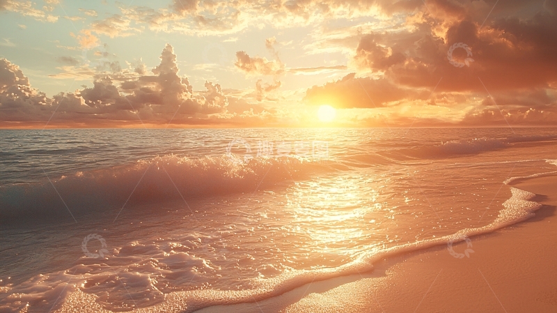 高清大图下载【趣麦麦图】海边日落