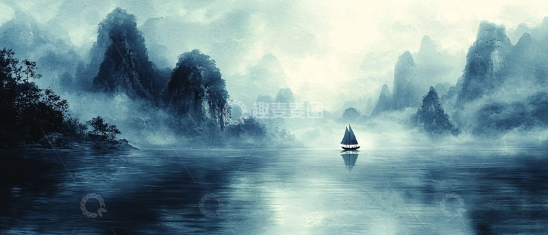 高清大图下载【趣麦麦图】水墨画山水