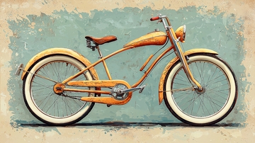 复古黄色自行车