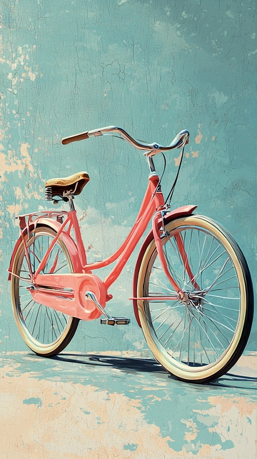 粉色复古自行车
