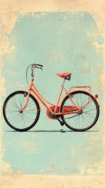 复古粉色自行车