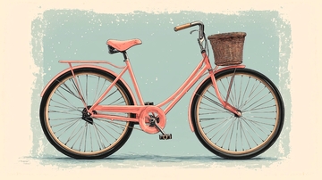 复古粉色自行车