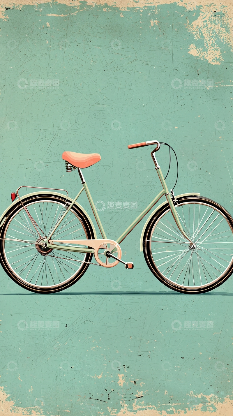 高清大图下载【趣麦麦图】复古自行车
