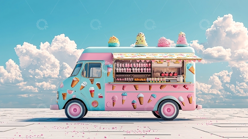 高清大图下载【趣麦麦图】冰淇淋卡车
