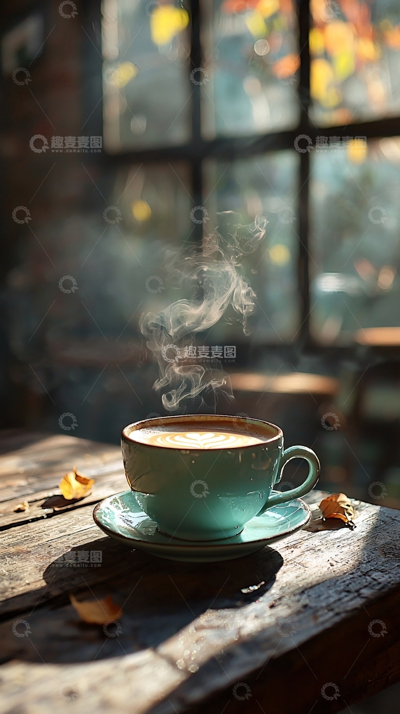 高清大图下载【趣麦麦图】阳光洒落咖啡杯