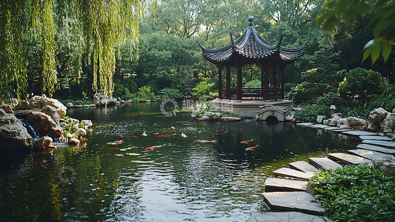 高清大图下载【趣麦麦图】中式园林