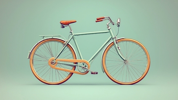 复古自行车侧视图